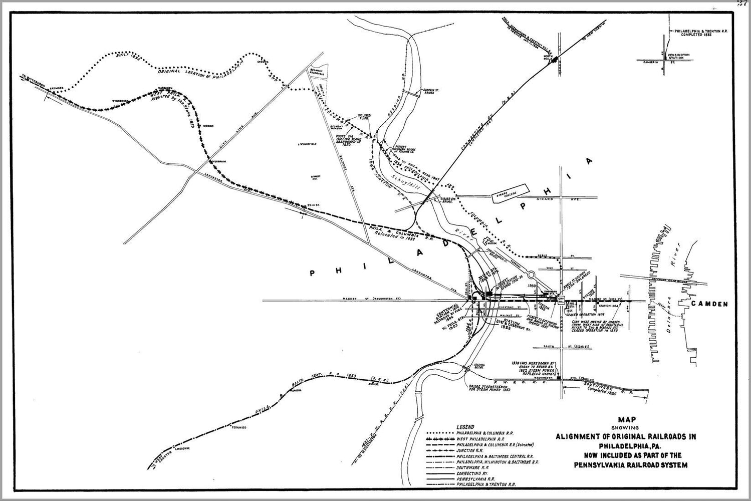 Poster, Many Sizes Available; 1948 Original Railroads In Philadelphia