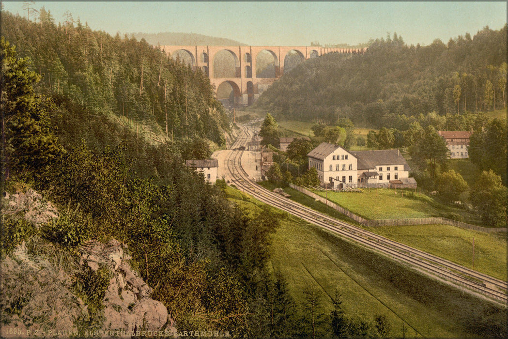 Poster, Many Sizes Available; Elster Valley Bridge Barth Mill, Plauen, Saxony, Germany 1895