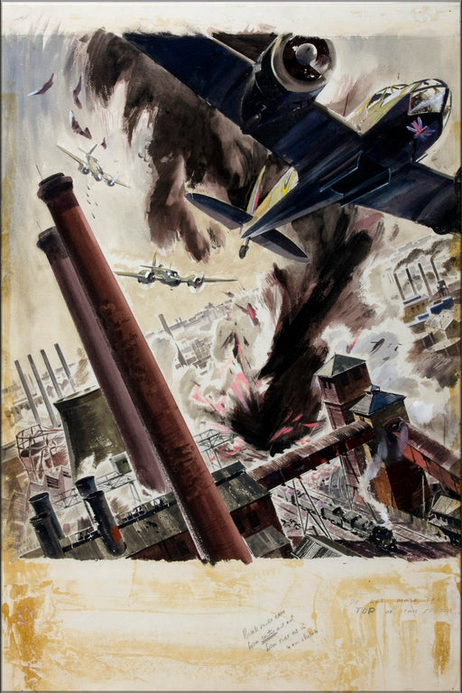 Poster, Many Sizes Available; Inf3 144 War Effort Bombing Scene Artist James Gardner