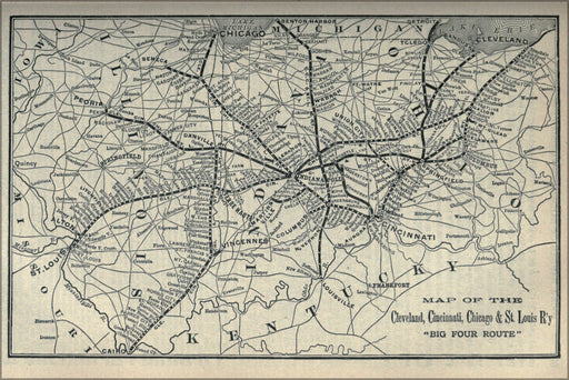 Poster, Many Sizes Available; 1897 Poor&#39;S Cleveland, Cincinnati, Chicago And St. Louis Railway