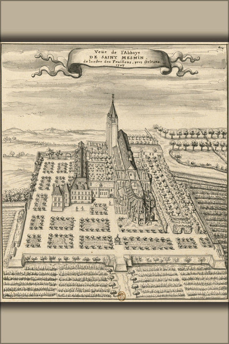 Poster, Many Sizes Available; Abbaye De Saint Mesmin 1707 Dessin Louis Boudan.Jpeg_Files