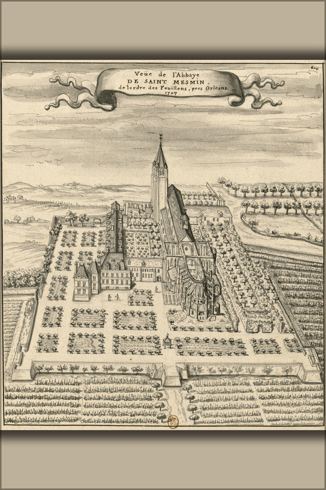 Poster, Many Sizes Available; Abbaye De Saint Mesmin 1707 Dessin Louis Boudan.Jpeg_Files