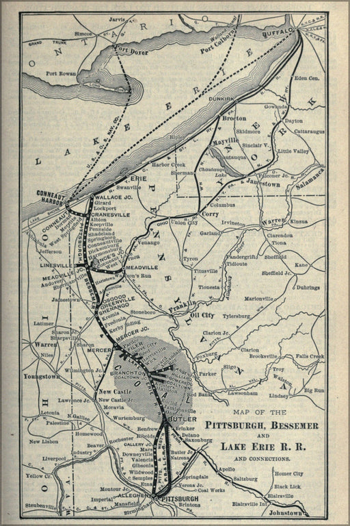 Poster, Many Sizes Available; 1897 Poor&#39;S Pittsburgh, Bessemer And Lake Erie Railroad