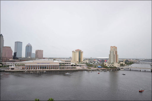 Poster, Many Sizes Available; A U.S. Coast Guard 25 Foot Response Boat Small Crew Patrols A Waterway Outside The Tampa Convention Center In