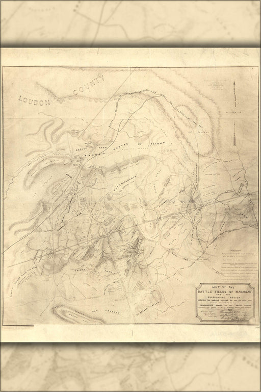 Poster, Many Sizes Available; 1862 Civil War Map Of The Battle Fields Of Manassas