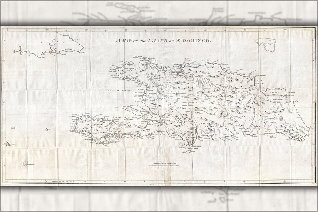 Poster, Many Sizes Available; 1800 Stockdale Map Of Hispaniola Or Santo Domingo, West Indies (Haiti, Dominican Republic)