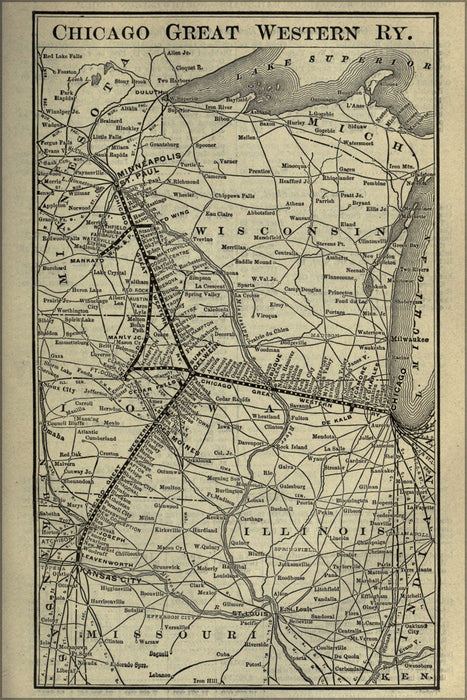 Poster, Many Sizes Available; 1901 Poor&#39;S Chicago Great Western Railway