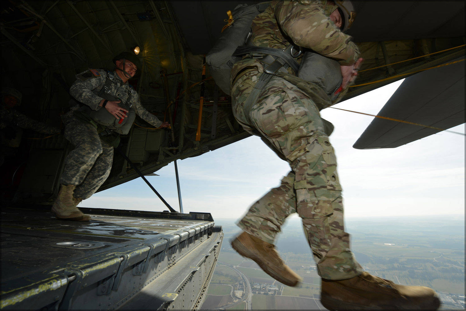 Poster, Many Sizes Available; 10Th Special Forces Airborne Jump Out Of A C-130 Hercules