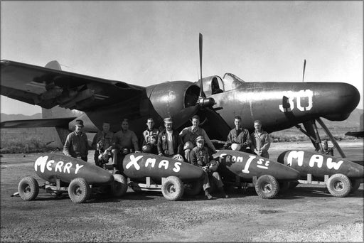 Poster, Many Sizes Available; 1St Marine Aircraft Wing, F7F-3N Tigercat,  Korea 1950