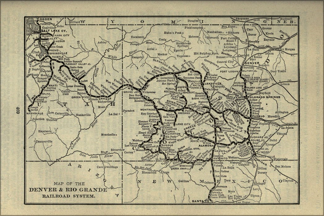 Poster, Many Sizes Available; 1901 Poor'S Denver And Rio Grande Railroad