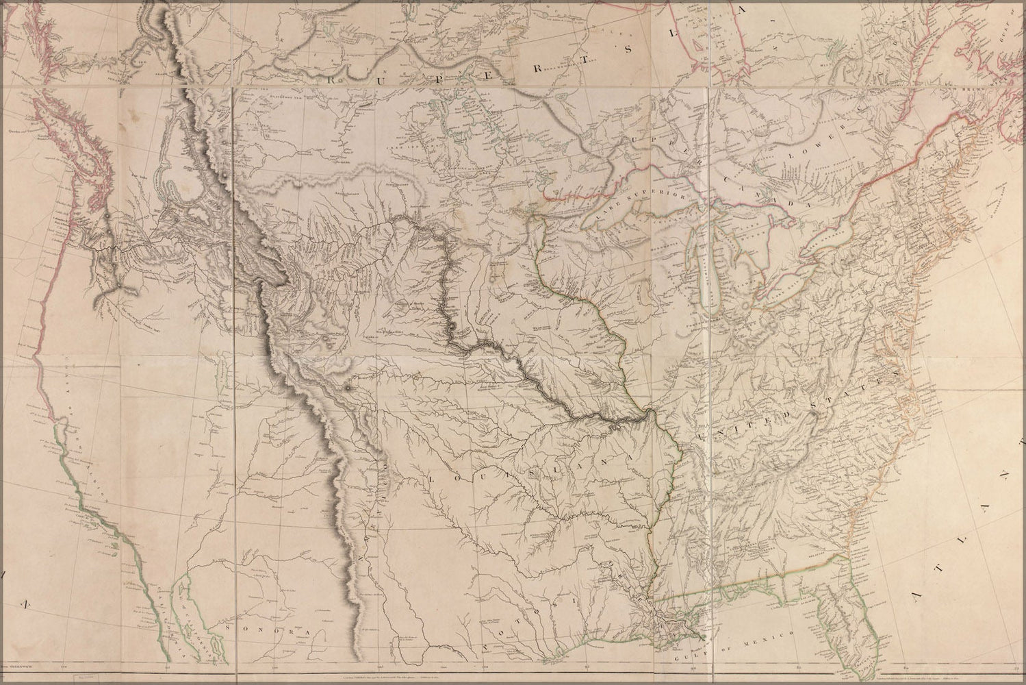 Poster, Many Sizes Available; 1814 Map Of North America United States And Canada