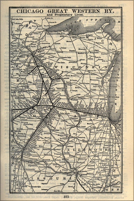 Poster, Many Sizes Available; 1903 Poor&#39;S Chicago Great Western Railway