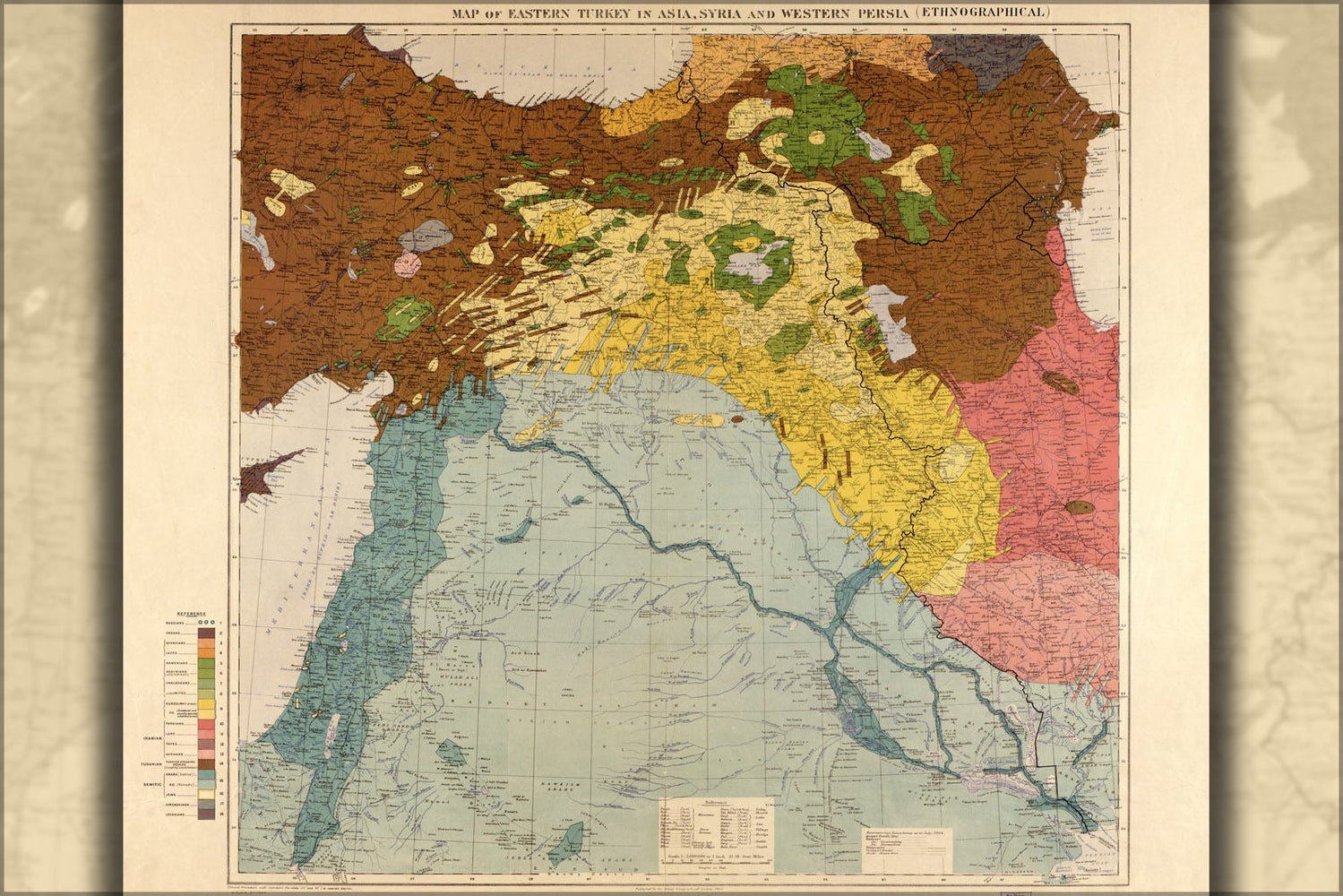 Poster, Many Sizes Available; Ethnographic Map E Turkey Syria W Persia 1910