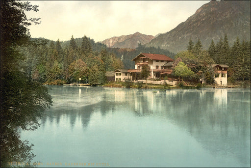 Poster, Many Sizes Available; Badersee With Hotel, Upper Bavaria, Germany 1890 Photochrom