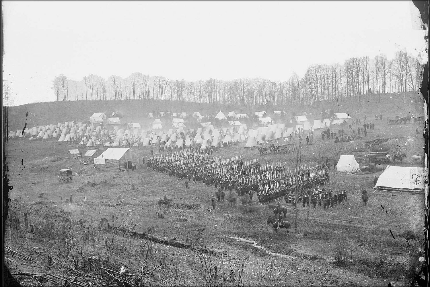 Poster, Many Sizes Available; Infantry Regiment In Camp. Probably 96Th Pennsylvania Infantry At Camp Northumberland Near Washington, Dc, Ca.