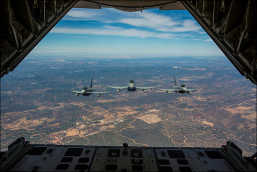 Poster, Many Sizes Available; Eurofighter Typhoons Escort Marine Corps Kc-130J Hercules