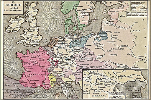 Poster, Many Sizes Available; Europe In 1648.-Peace Of Westphalia 30 Years War