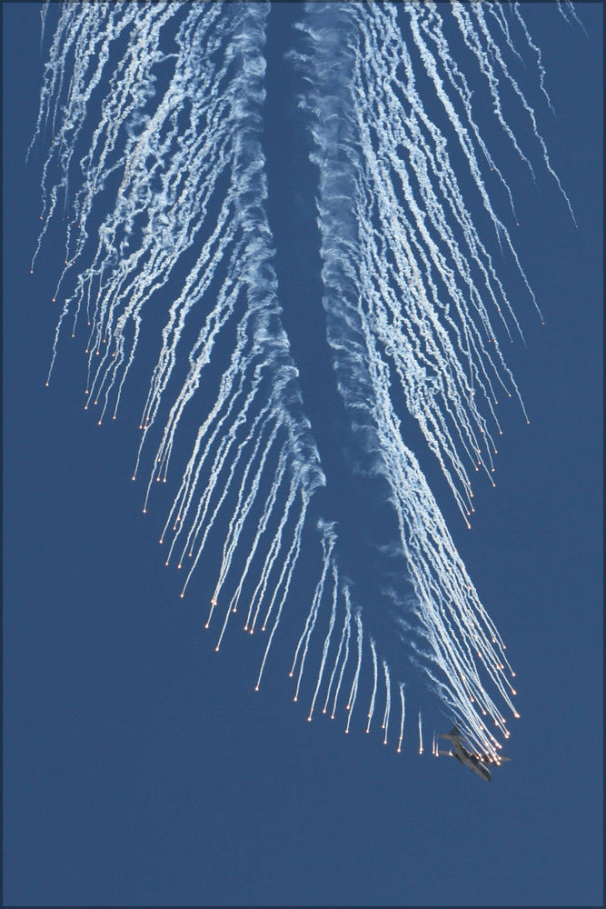 Poster, Many Sizes Available; Ac-130 Spooky Spectre Gunship Drops Chaff And Flares Hercules