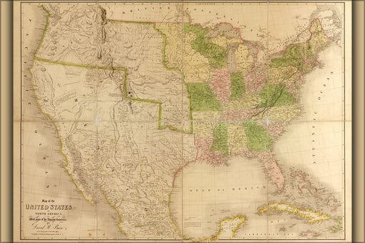 Poster, Many Sizes Available; 1839 Map Of The United States Of America