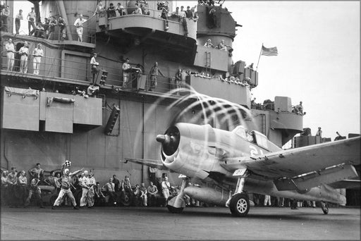 Poster, Many Sizes Available; Grumman F6F-3 Hellcat Uss Yorktown (Cv-10) 1943