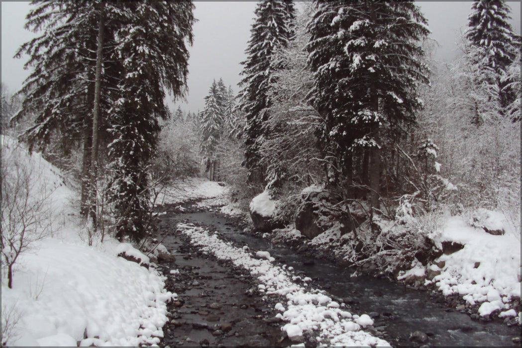 Poster, Many Sizes Available; A Winters River Near Sixt Fer A Cheval, France