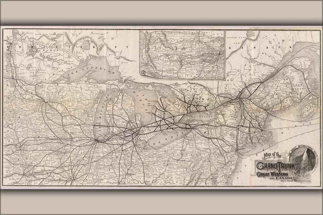 Poster, Many Sizes Available; 1885 Map Of The Grand Trunk Railroad