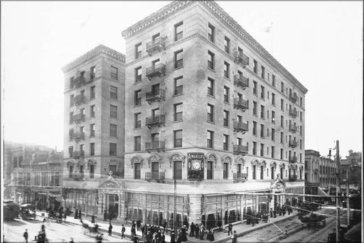 Poster, Many Sizes Available; Exterior View Of The Angelus Hotel, Fourth Street And Spring Street, Los Angeles, 1905 (Chs-2105)