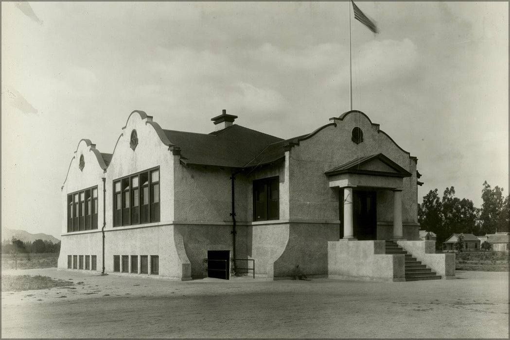 Poster, Many Sizes Available; Exterior View Of The Arlington School In Riverside, Ca.1910 (Chs-5223)