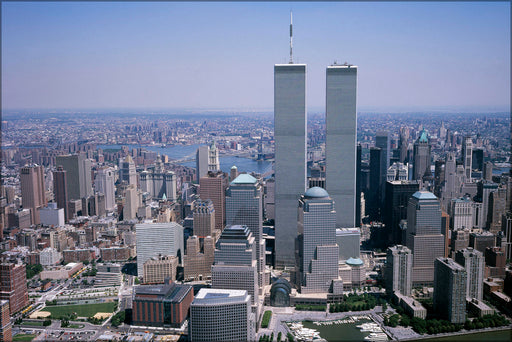 Poster, Many Sizes Available; Battery Park City And The Former Twin Towers At The World Trade Center New York City