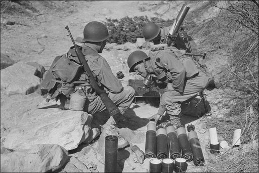 Poster, Many Sizes Available; 81 M M Mortar Crew In Action At Camp Carson, Colorado Nara 197171