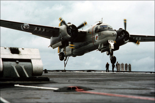 Poster, Many Sizes Available; Grumman S-2E Tracker Aircraft Makes An Arrested Landing 1984