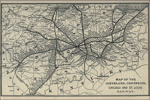 Poster, Many Sizes Available; 1891 Poor&#39;S Cleveland, Cincinnati, Chicago And St. Louis Railway