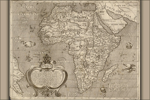 Poster, Many Sizes Available; 1600 Map Of Africa