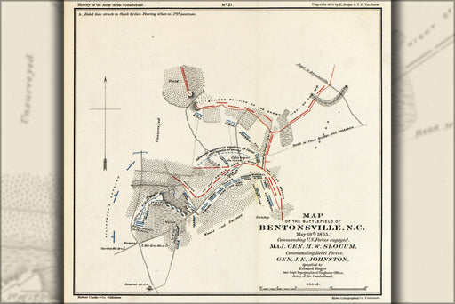 Poster, Many Sizes Available; Battle Field Map Of Bentonville, North Carolina