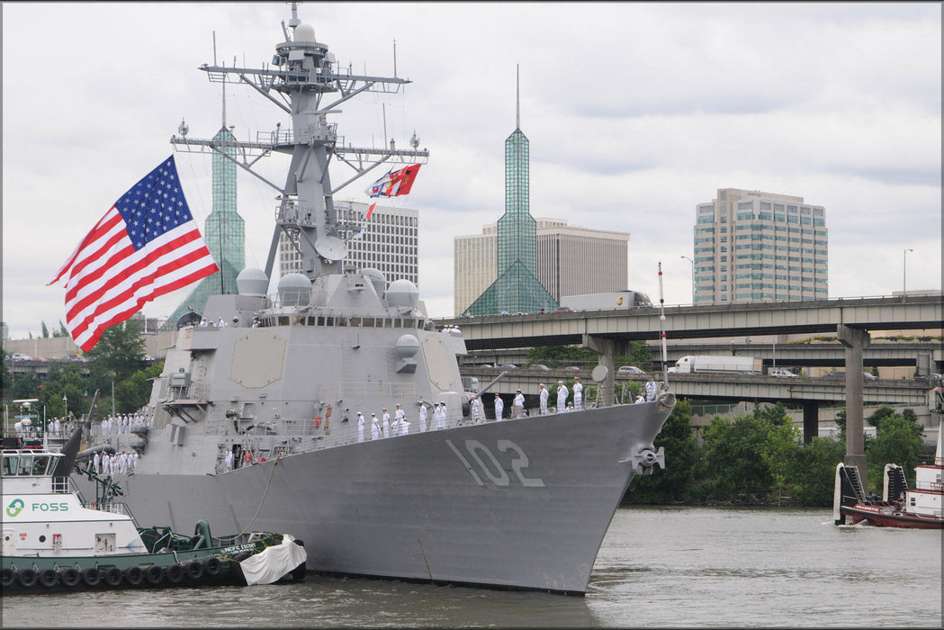 Poster, Many Sizes Available; Guided Missile Destroyer Uss Sampson Ddg 102 Arrives To Celebrate Portland Fleet Week During The 103Rd Annual