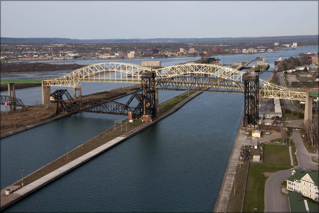 Poster, Many Sizes Available; International Bridge Over The Soo Locks, Sault Ste. Marie, Michigan