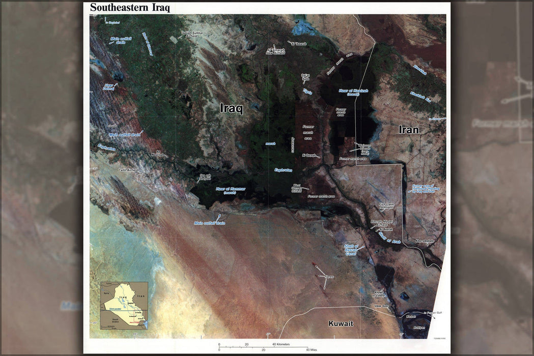 Poster, Many Sizes Available; Iraq 1992 Cia With Strategic Locations Identified