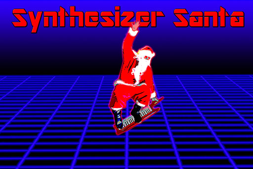 Poster, Many Sizes Available;  Synthesizer Santa Keytar Snowboard