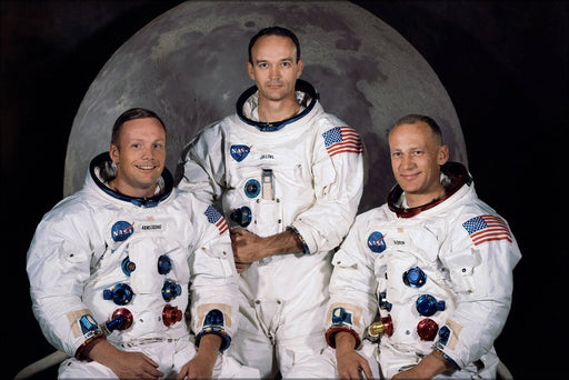 Poster, Many Sizes Available; The Apollo 11 lunar landing mission crew, Neil Armstrong, Michael Collins, and Buzz Aldrin 1969