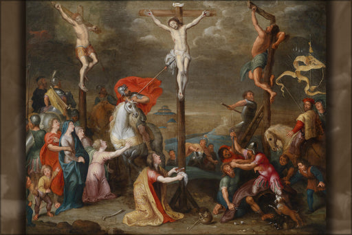 24"x36" Gallery Poster, jesus Christ on the Cross by simon de vos 17th century