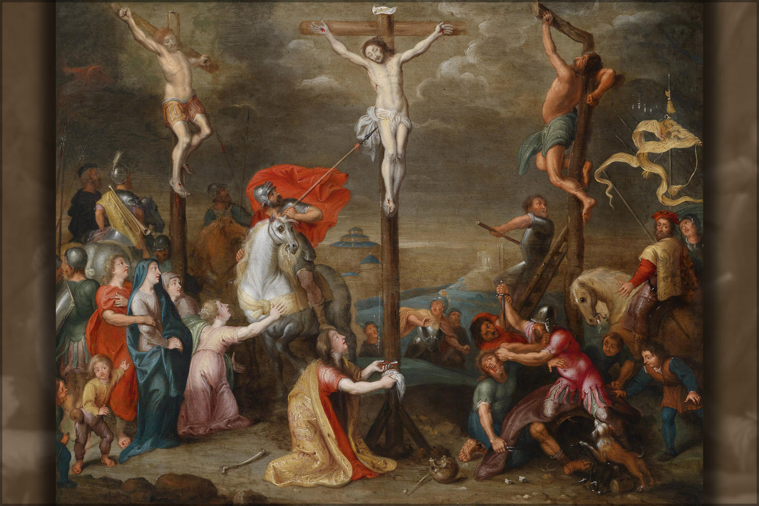 24"x36" Gallery Poster, jesus Christ on the Cross by simon de vos 17th century