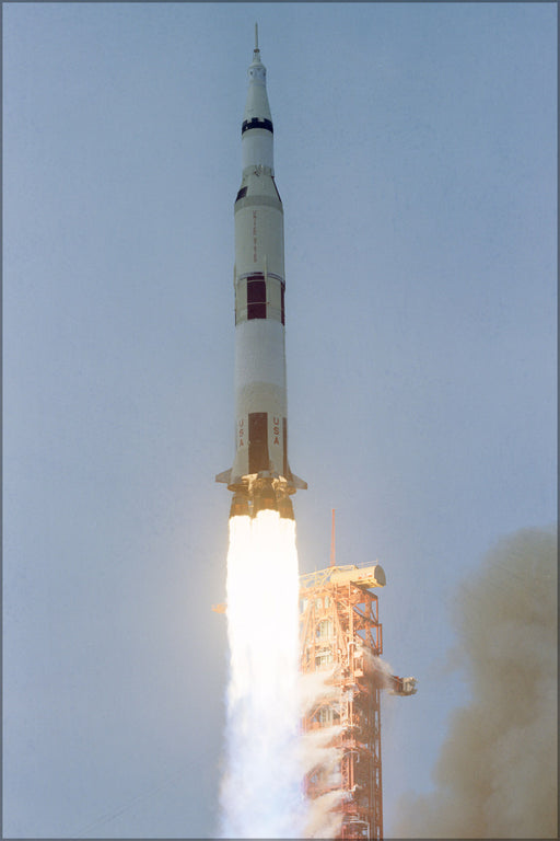 24"x36" Gallery Poster, launch of Apollo 13 aboard saturn v rocket
