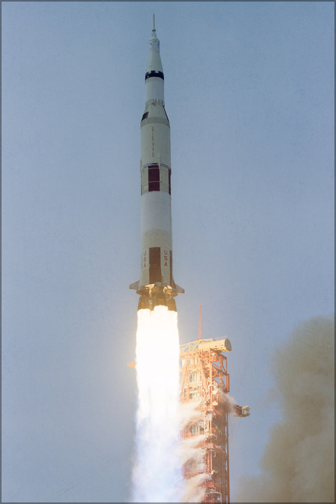 24"x36" Gallery Poster, launch of Apollo 13 aboard saturn v rocket