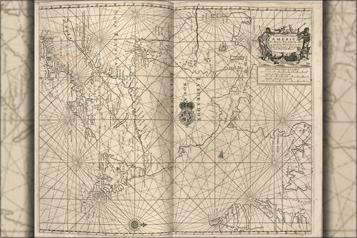 24"x36" Gallery Poster, map Chart of nova scotia newfoundland labrador 1700
