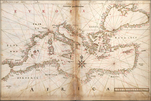24"x36" Gallery Poster, map Chart of the Mediterranean Sea 1630 p2