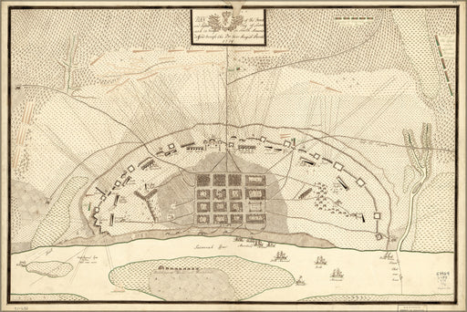 24"x36" Gallery Poster, map French & rebel siege Savannah Georgia 1779
