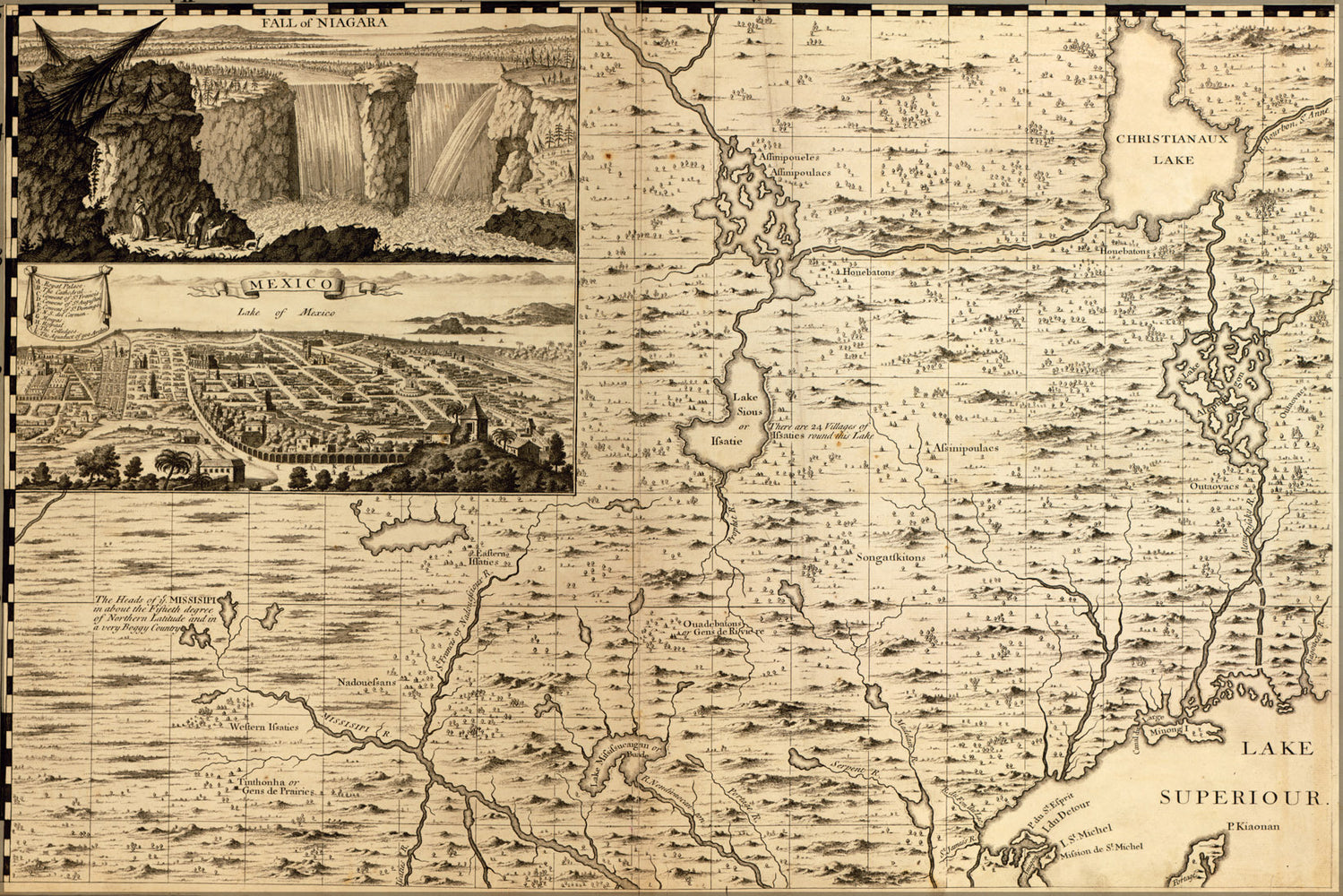 24"x36" Gallery Poster, map Lake Superior ontario canada 1733