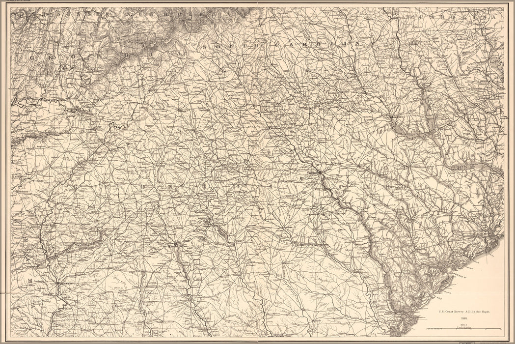 24"x36" Gallery Poster, map N Georgia & west central South Carolina 1865