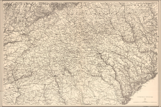 24"x36" Gallery Poster, map N Georgia & west central South Carolina 1865
