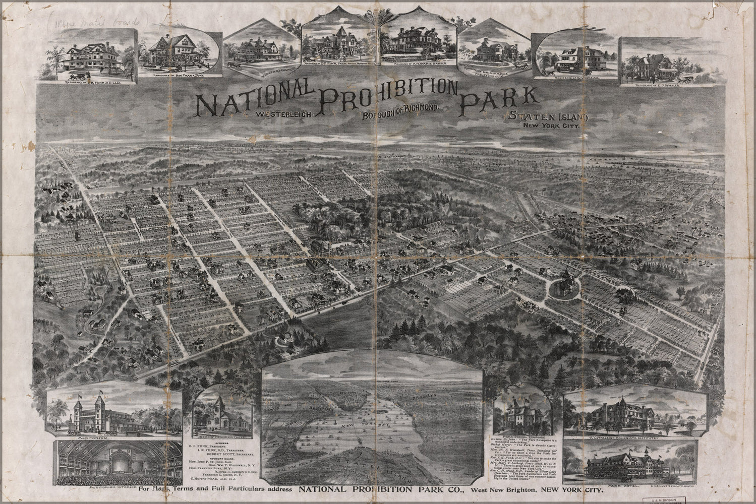 24"x36" Gallery Poster, map National Prohibition Park New York City 1898